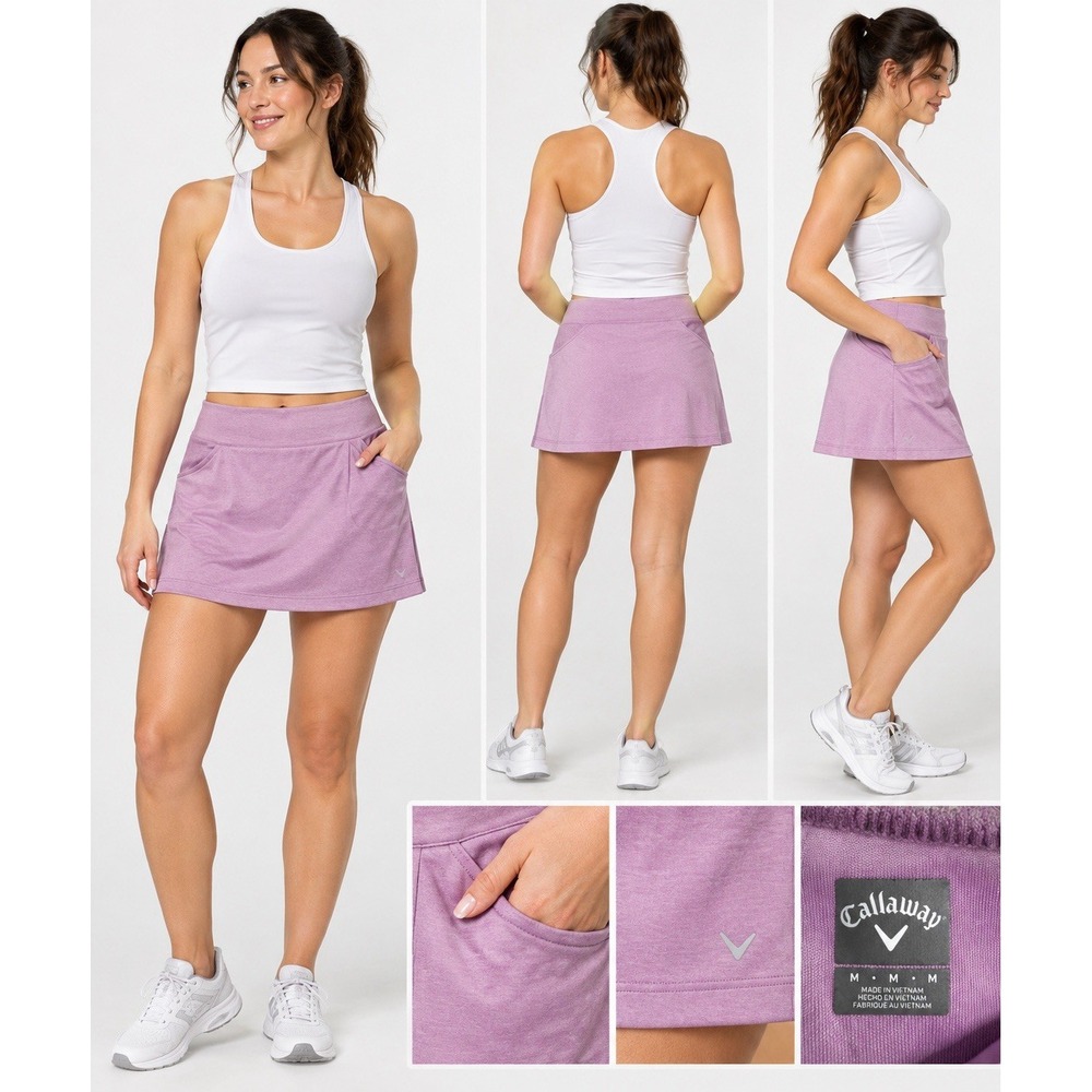 Callaway Women's Medium Lavender Golf Tennis Athletic Skort Pockets Stretch